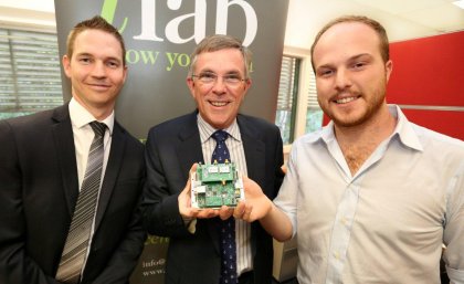 Dr Micheal Creagh, Co-founder CB Aerospace Pty Ltd, Minister Walker, Dr Peter Beasley, Co-founder CB Aerospace Pty Ltd. Dr Micheal Creagh, Co-founder CB Aerospace Pty Ltd, Minister Walker, Dr Peter Beasley, Co-founder CB Aerospace Pty Ltd.